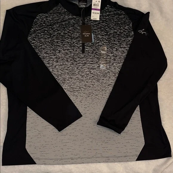 Greg Norman Collection Black and Gray Long Sleeve Tee - Picture 2 of 12